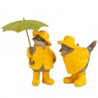 Statuettes Set of figurines Birds in the rain (15 cm)  colorful