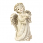 Statuettes Glowing angel with a bird (16*11.5*25.5cm)  White