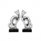 Statuettes Figurine Egyptian cats (24 cm) Silver Statuettes Figurine Egyptian cats (24 cm) Silver