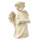 Statuettes Angel with a candle in his hands (15.5*13*23.5 cm) White Statuettes Angel with a candle in his hands (15.5*13*23.5 cm) White