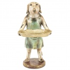 Statuettes Figurine Dog with a tray (27 cm)  colorful