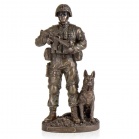 Veronese Figurine of a Military man with a dog (29 cm)  Bronze