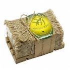 Olivos Korkut Olive Oil Soap With Wooden Dish - Natural olive soap "Oliva" on a wooden stand