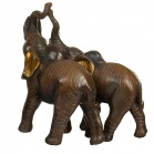 Statuettes Figurine Couple of elephants (19 cm)  Brown